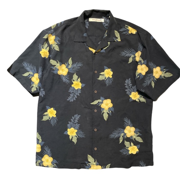 TOMMY BAHAMA Silk Camp Shirt - Hawaiian print - Picture 1 of 5